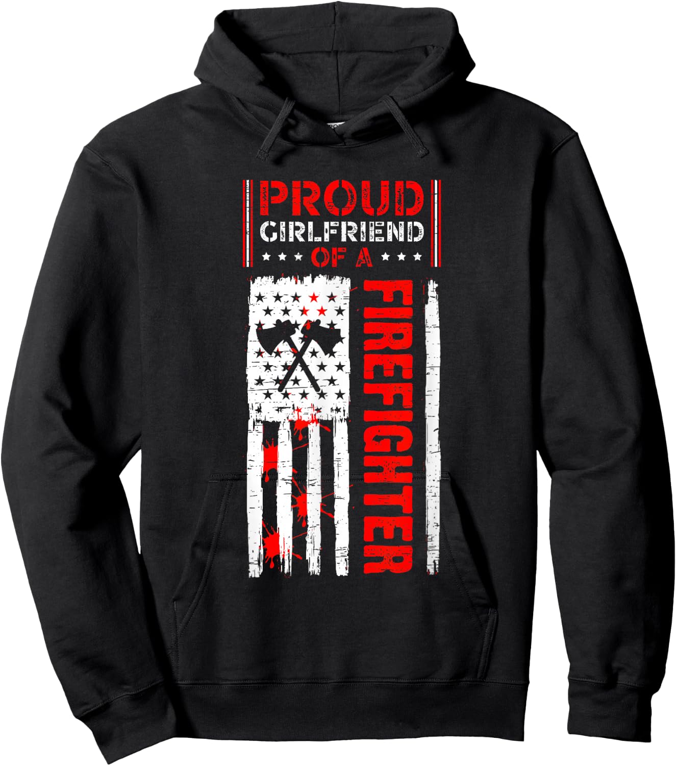 Proud Girlfriend Of A Firefighter Hoodie - Hoodie | Black