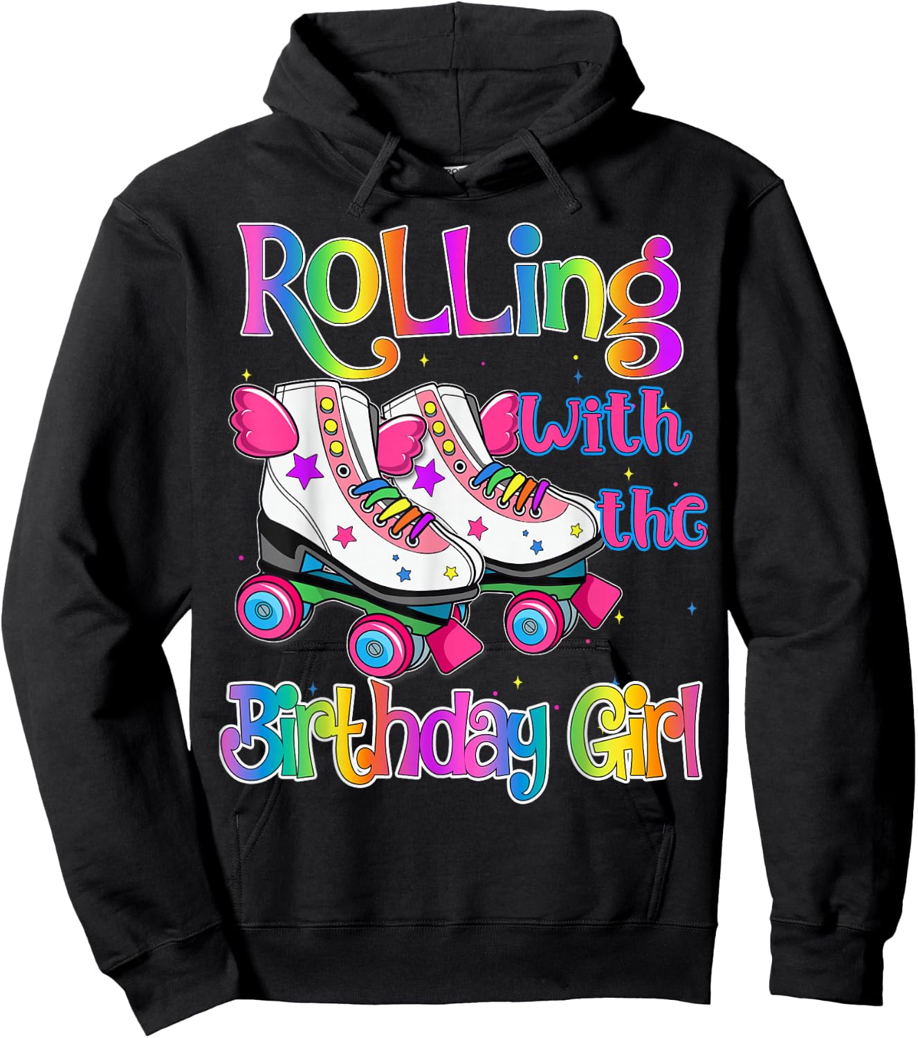 Crew of birthday girl Rolling Skate Birthday family Party Hoodie - Hoodie | Black
