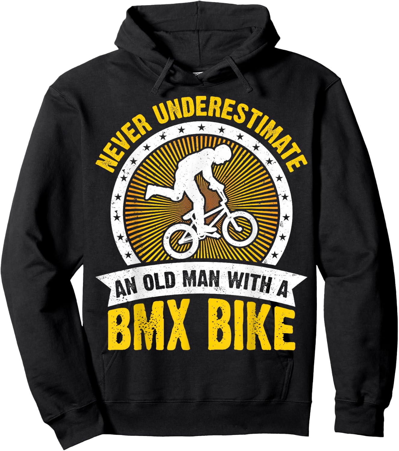 Retro Vintage Never Underestimate an Old Man With A BMX Bike Hoodie - Hoodie | Black