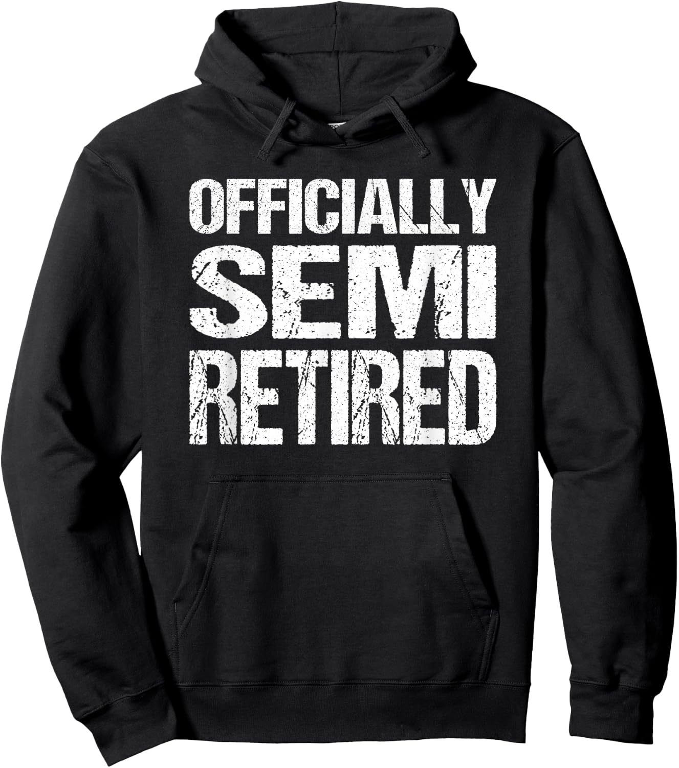 Retirement Gear Semi Retired Funny - , Black, Small, Short Sleeve, Classic Fit, Cotton/Polyester Blend Hoodie - Hoodie | Black