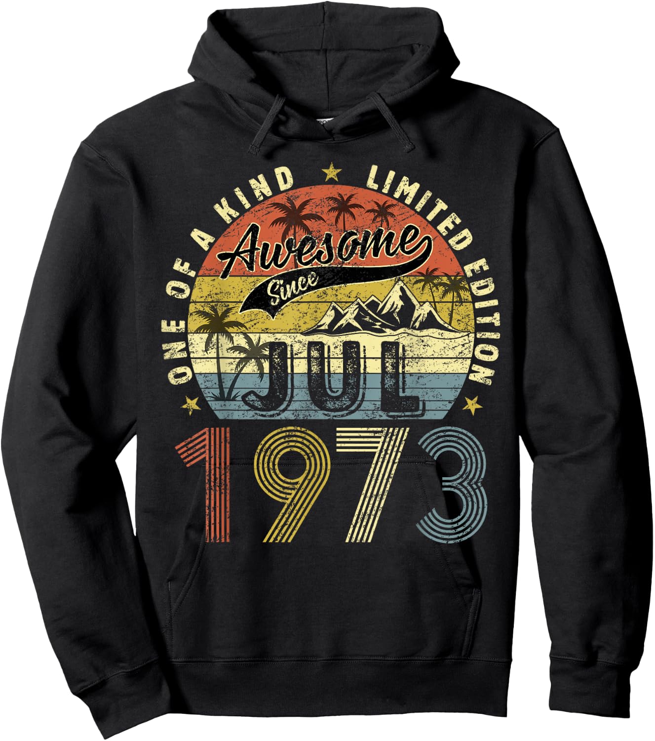 50 Yrs Old Gifts 50th Birthday Men Women Since July 1973 Hoodie - Hoodie | Black