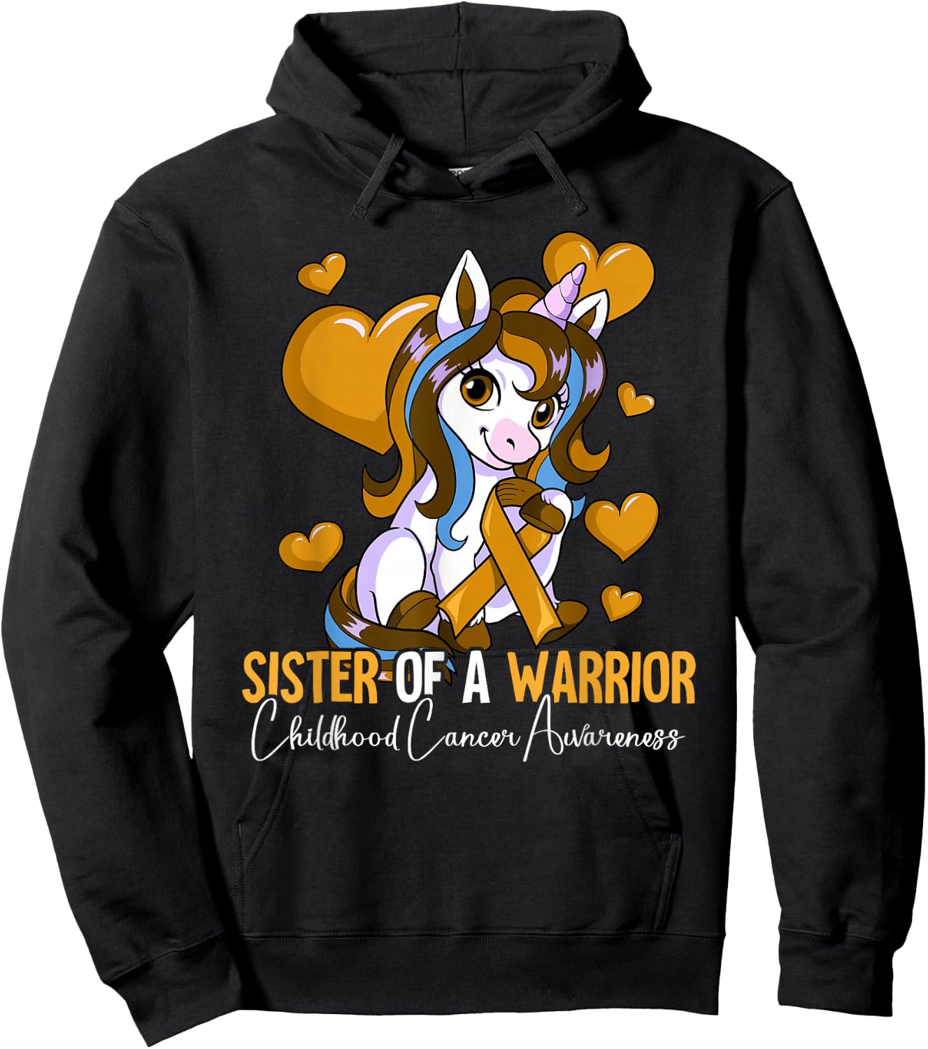 Sister Of A Warrior Childhood Cancer Awareness Hoodie - Hoodie | Black