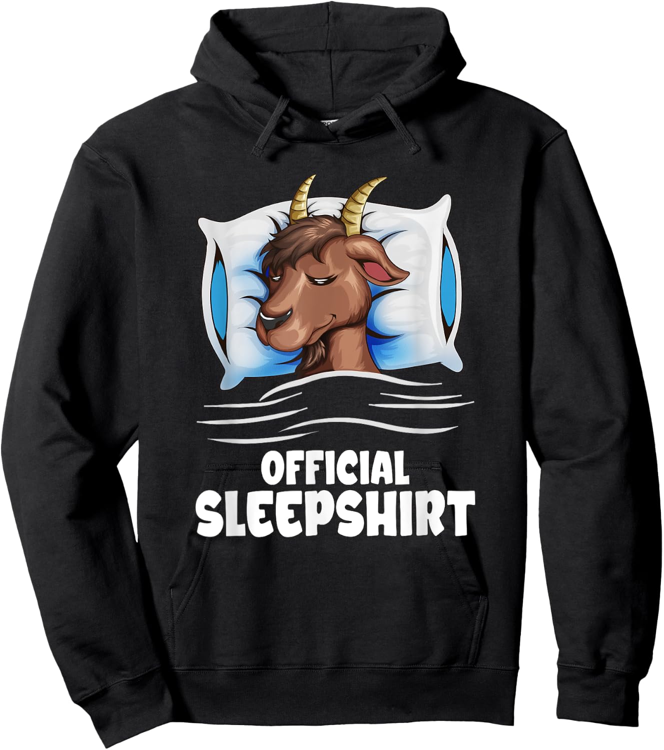 Goat Is Sleeping Cute Goat Is Snoozing Official Sleepshirt Hoodie - Hoodie | Black