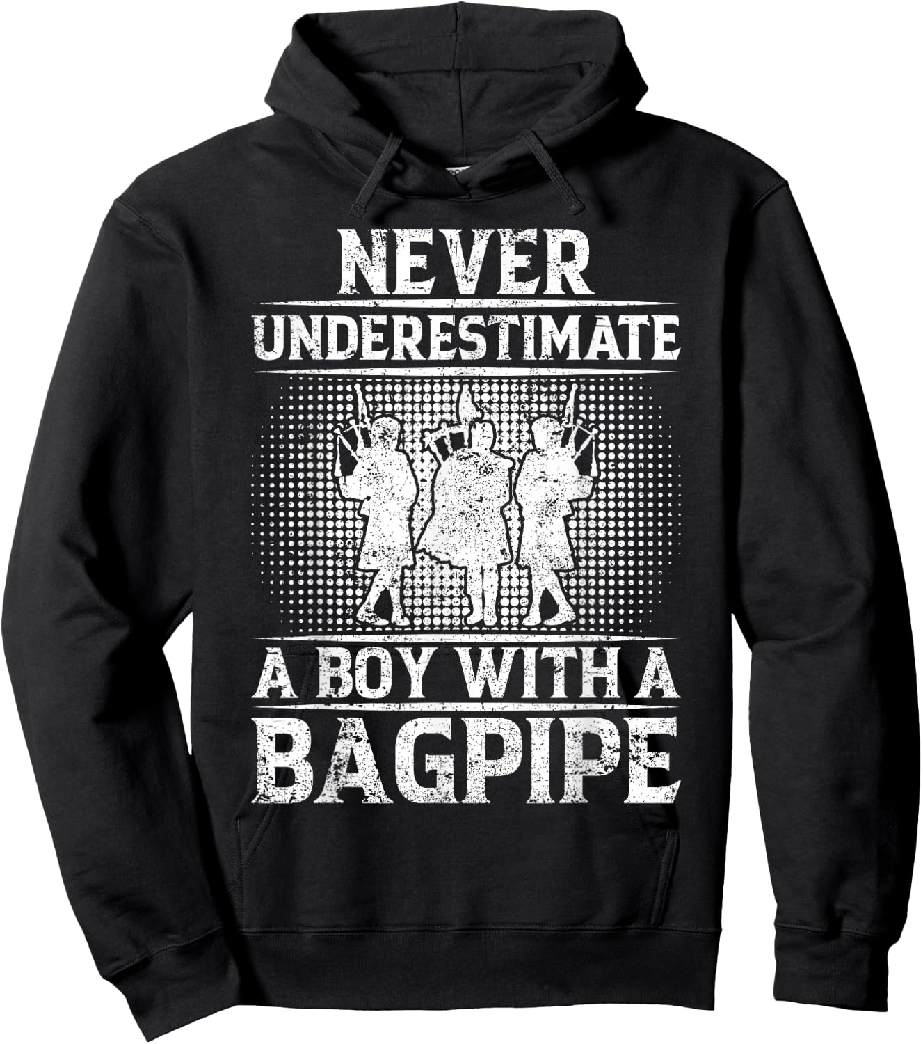 Never Underestimate A Boy With A Bagpipe - Bagpiper Hoodie - Hoodie | Black
