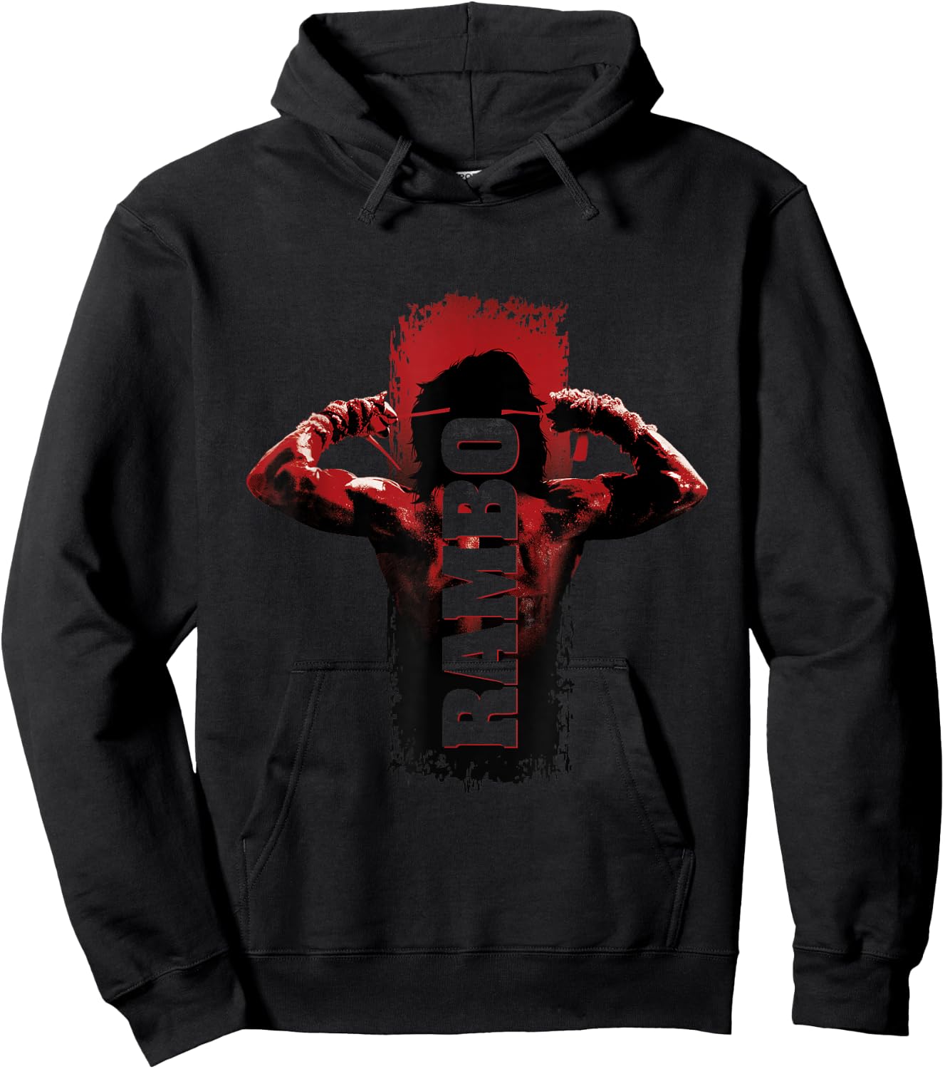 Rambo Men's Grey Rambo III Tying Sweatband Hoodie - Hoodie | Black