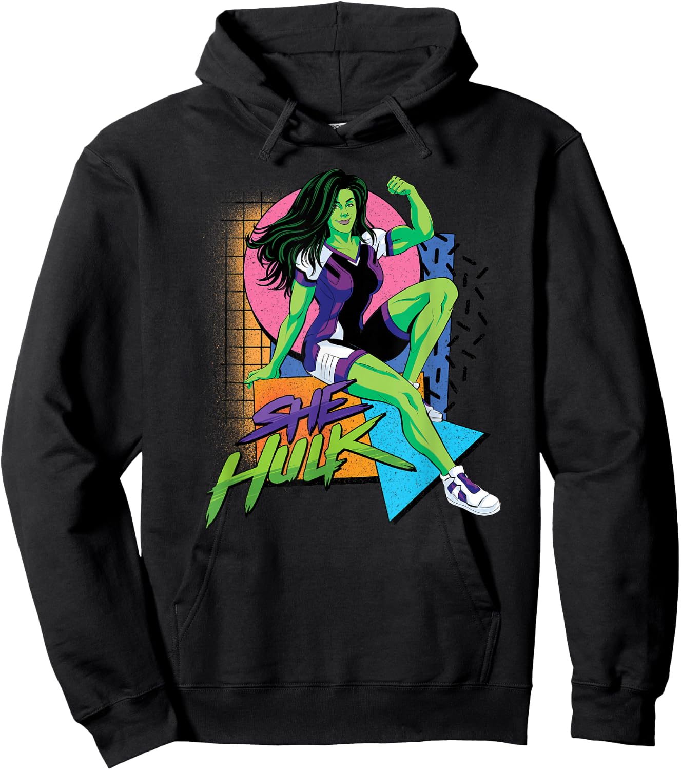 Marvel Studios She-Hulk LA Retro Eighties Style Disney+ Hoodie - Hoodie | Black
