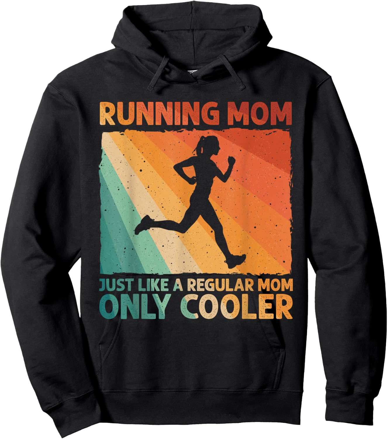Funny Running Mom Marathoner Runner Coach Racing Hoodie - Hoodie | Black