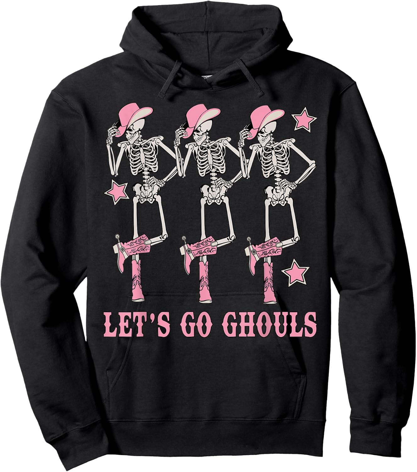 Let's Go Ghouls Western Skeletons Bachelorette Halloween Hoodie - Hoodie | Black