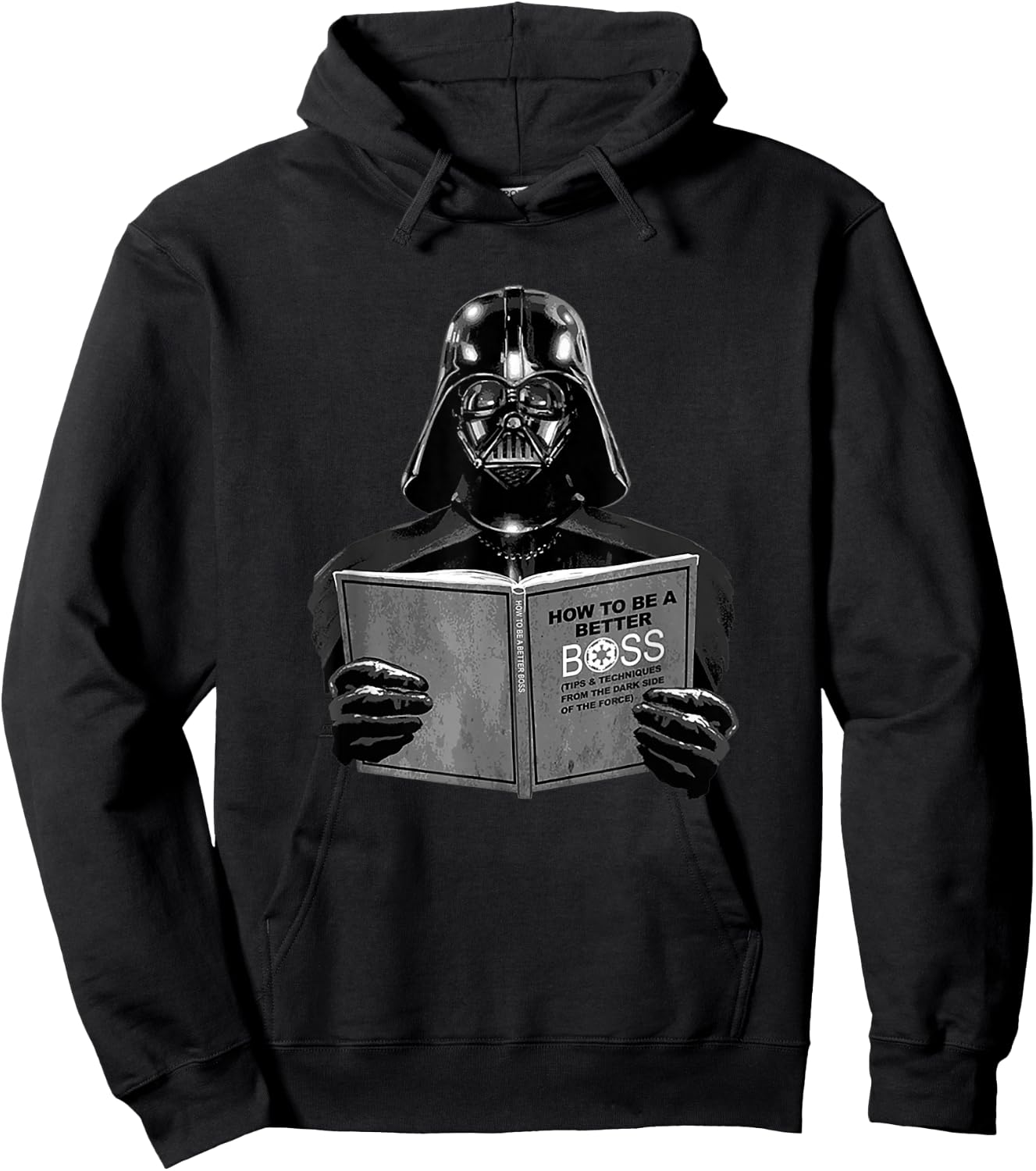 Star Wars Classic Vader Reading How To Be A Better Boss Hoodie - Hoodie | Black