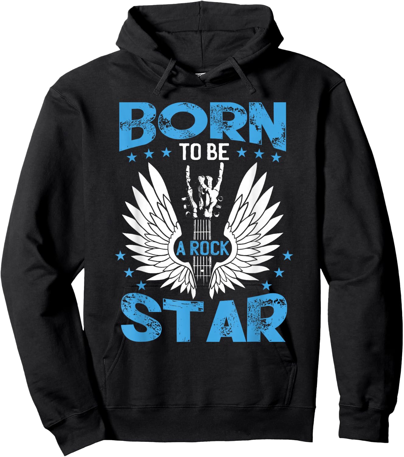 Born To Be A Rock Star | Kids | Guitar Player Music Guitar Hoodie - Hoodie | Black