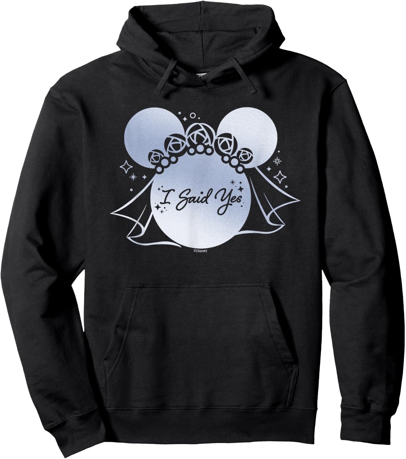 Disney I Said Yes Proposal Engagement Bridal Veil Minnie Hoodie - Hoodie | Black
