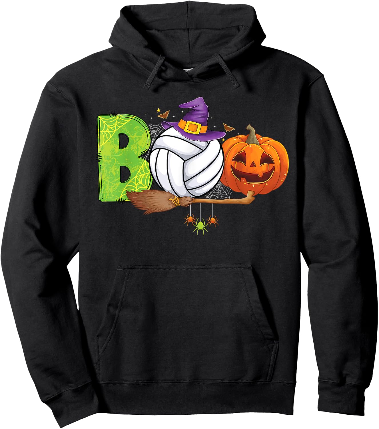 Boo Volleyball lovers Pumpkin scary funny Halloween costume Hoodie - Hoodie | Black