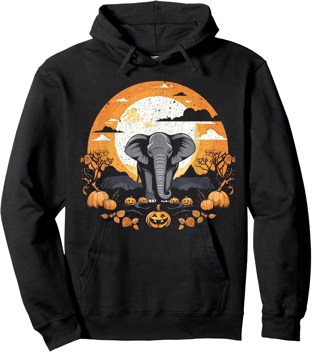 Elephant Halloween Safari Trick Or Treat Spooky Animal Hoodie - Hoodie | Black