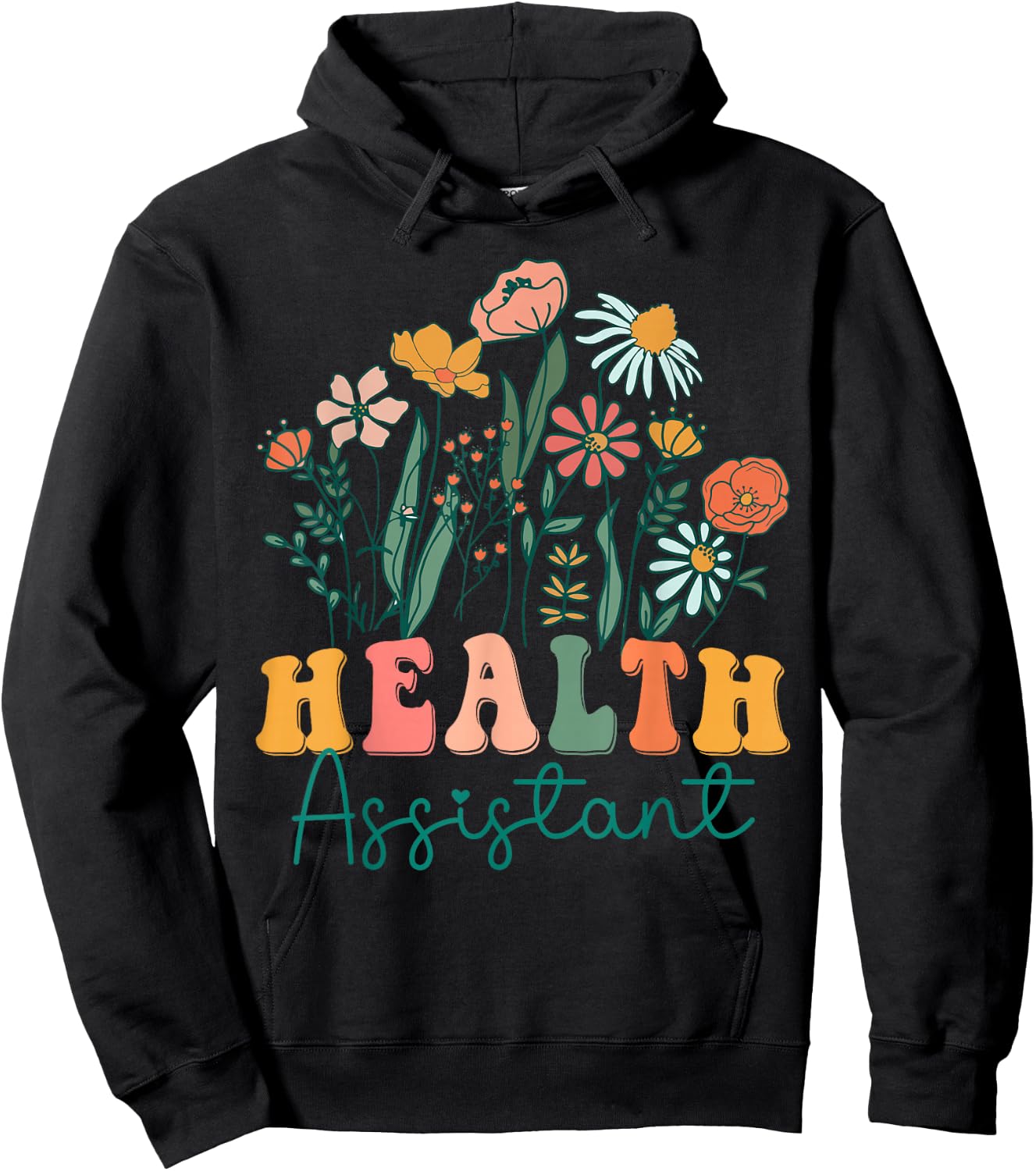 Groovy Wildflower Health Assistant Hoodie - Hoodie | Black