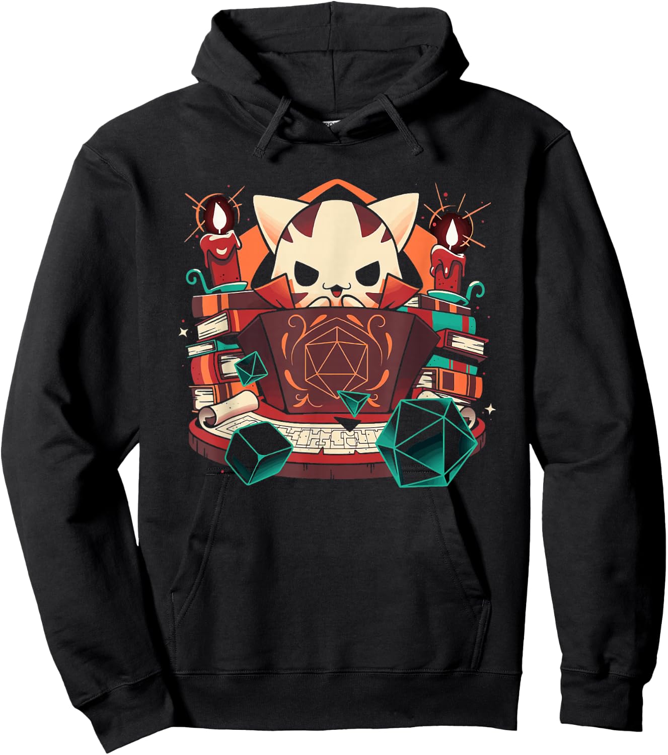 Dungeon and cats Tabletop Gaming Role Player Hoodie - Hoodie | Black