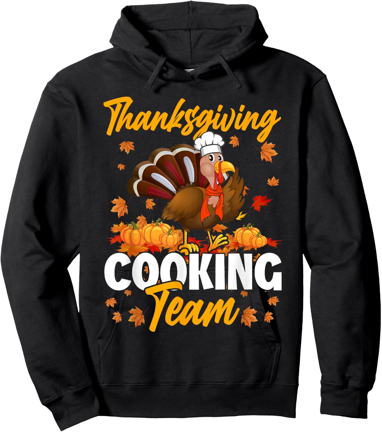 Funny Turkey Chef Thanksgiving - Women's Black Short Sleeve Thanksgiving - Small Hoodie - Hoodie | Black