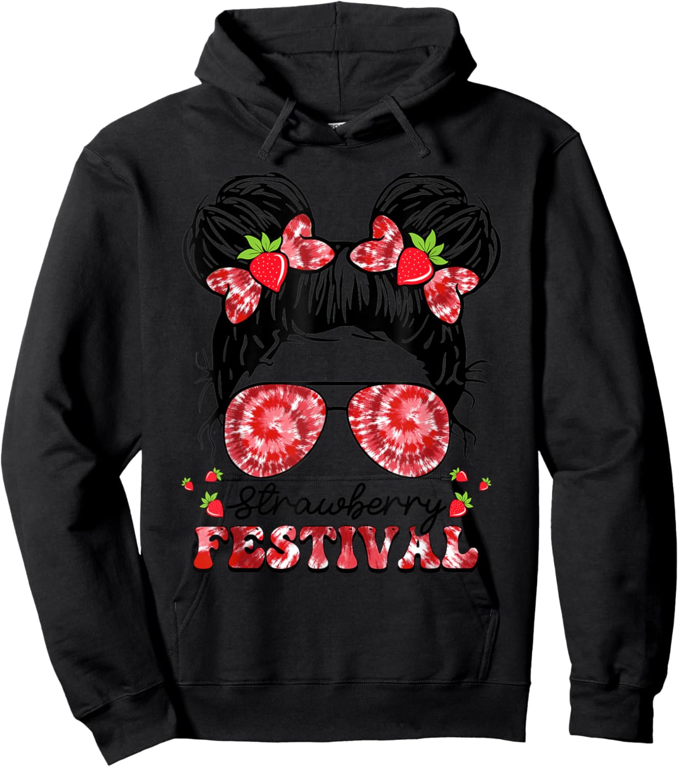 Strawberry Festival Fruit Lover Strawberries Girl Cute Women Hoodie - Hoodie | Black