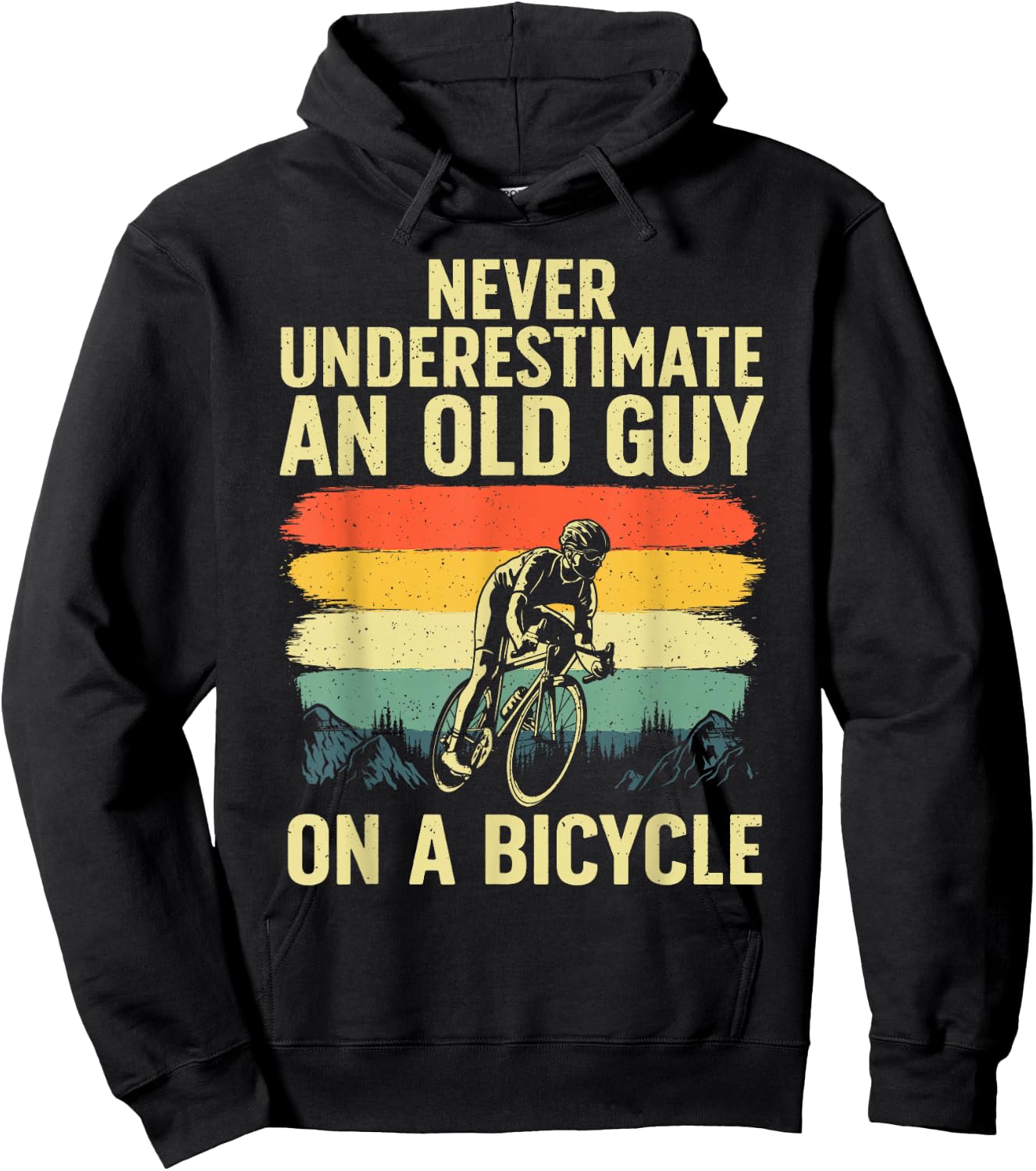 Cool Cycling Art Grandpa Bicycle Riding Cycle Racing Hoodie - Hoodie | Black