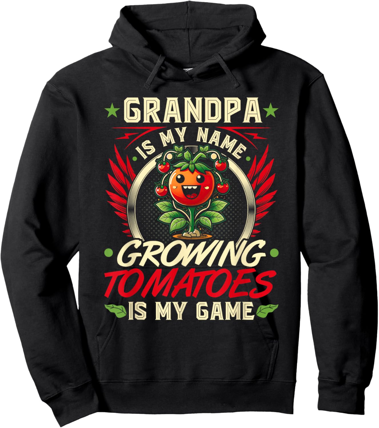 Grandpa Tomato Gardening Quote, Funny Tomato Farmer Hoodie - Hoodie | Black