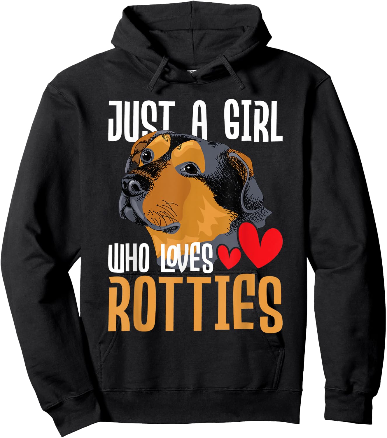 Just A Girl Who Loves Rotties - Rottweiler Dog Owner Puppy Hoodie - Hoodie | Black