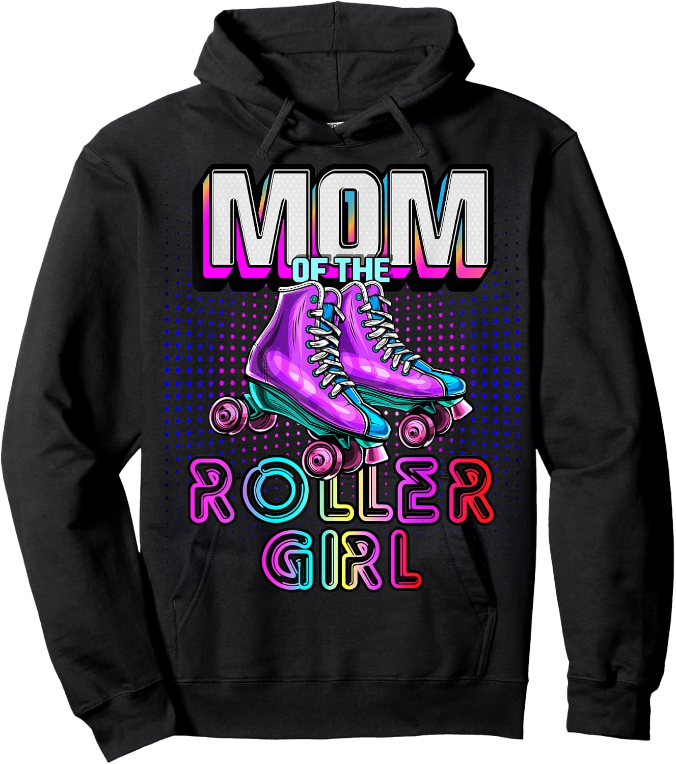 Mom of Roller Girl Roller Skating Birthday Matching Family Hoodie - Hoodie | Black