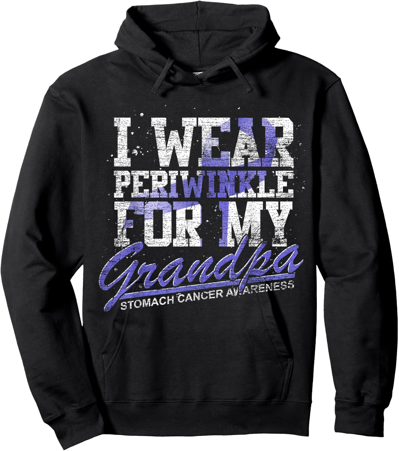 I Wear Periwinkle For My Grandpa Stomach Cancer Awareness Hoodie - Hoodie | Black