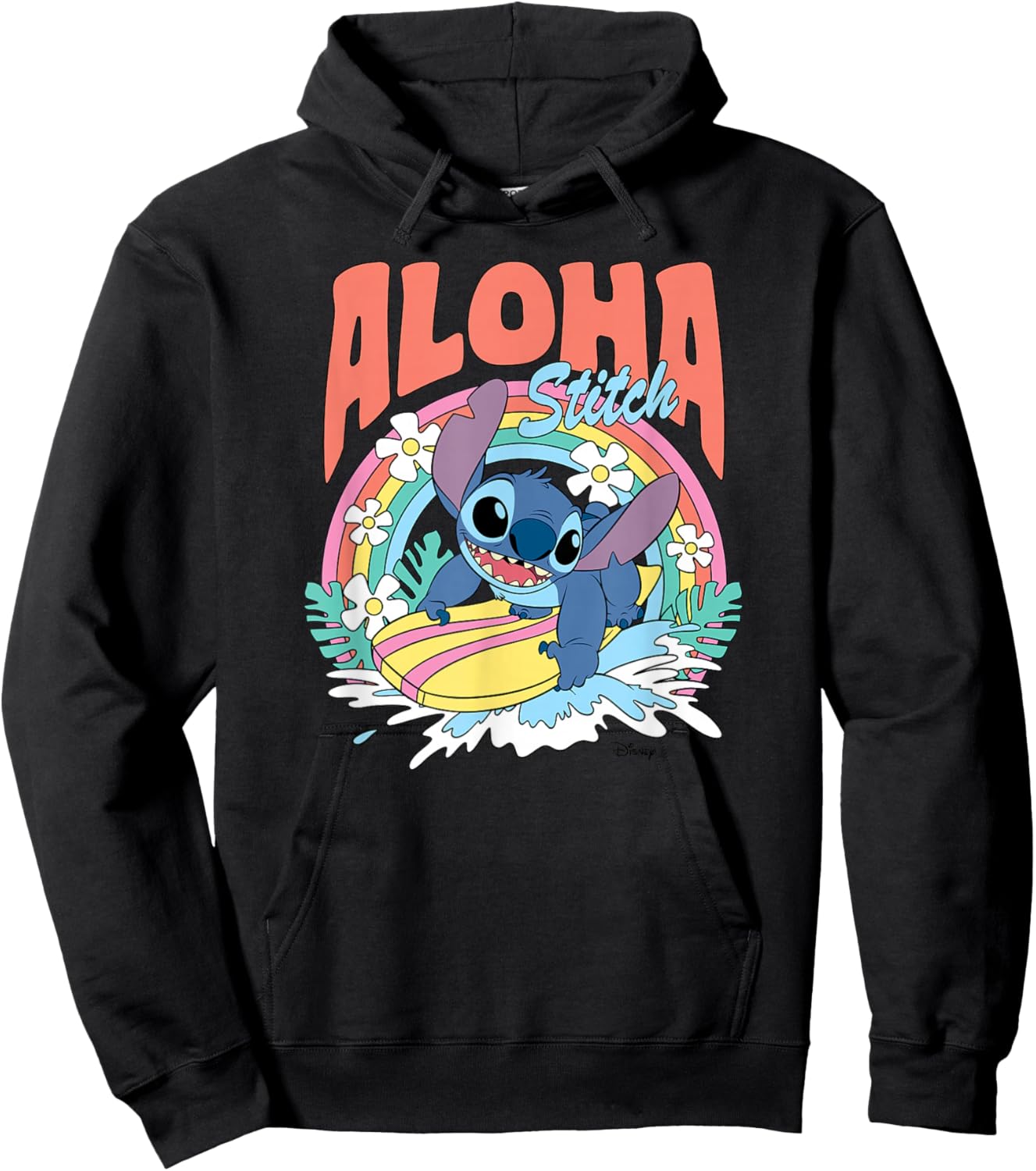 Lilo & Stitch - Stitch Aloha Surfing Hoodie - Hoodie | Black