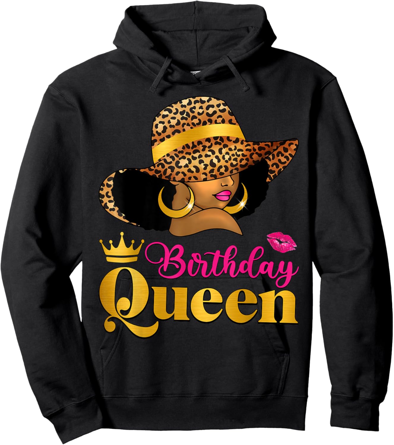 African American Afro Black Women It's My Birthday Queen Hoodie - Hoodie | Black