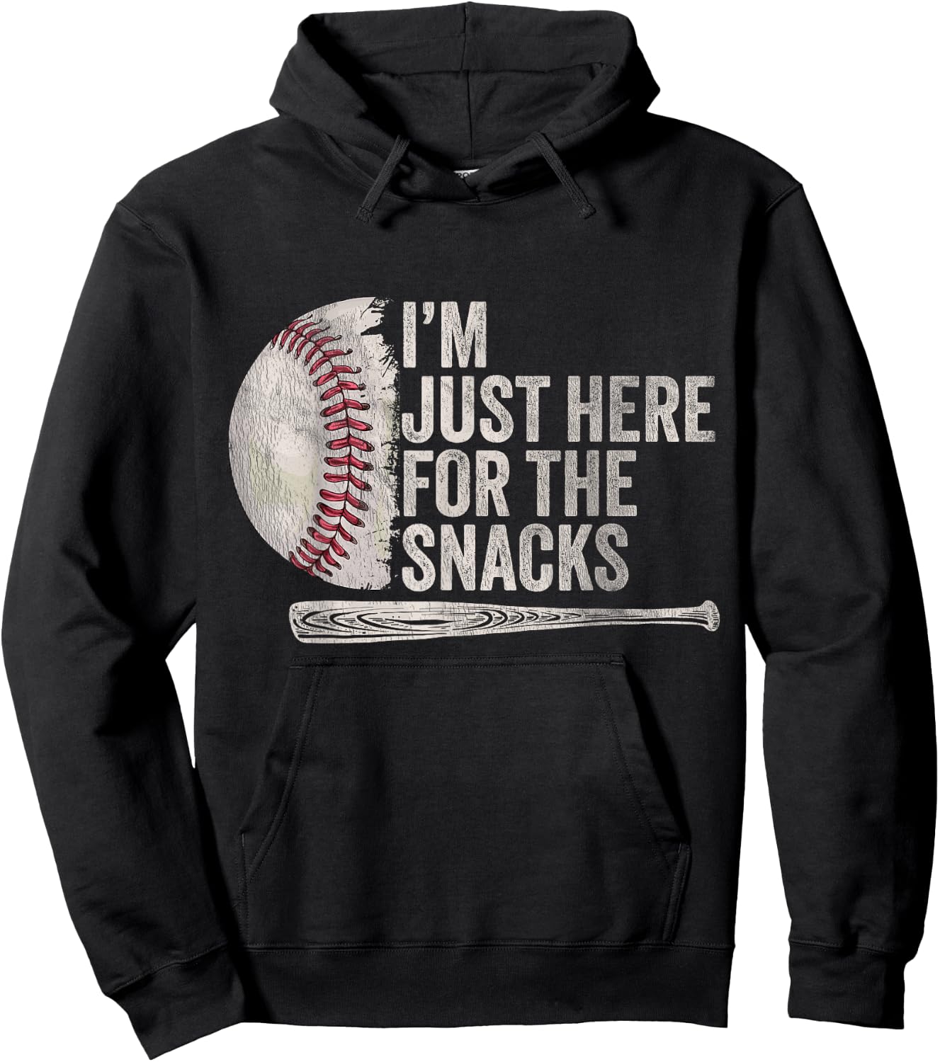 Funny Baseball Player Saying I'm Just Here For The snacks Hoodie - Hoodie | Black