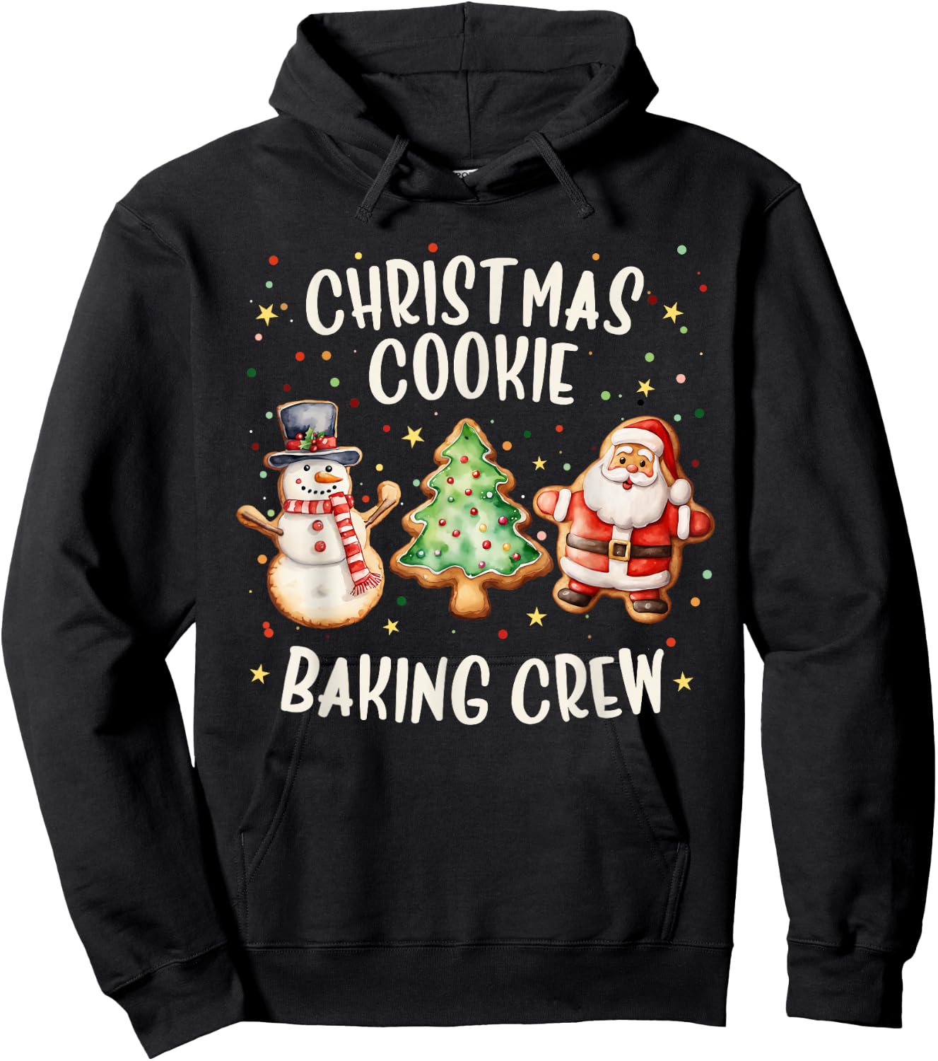 Gingerbread Team Kids Toddler Christmas Cookie Baking Crew Hoodie - Hoodie | Black