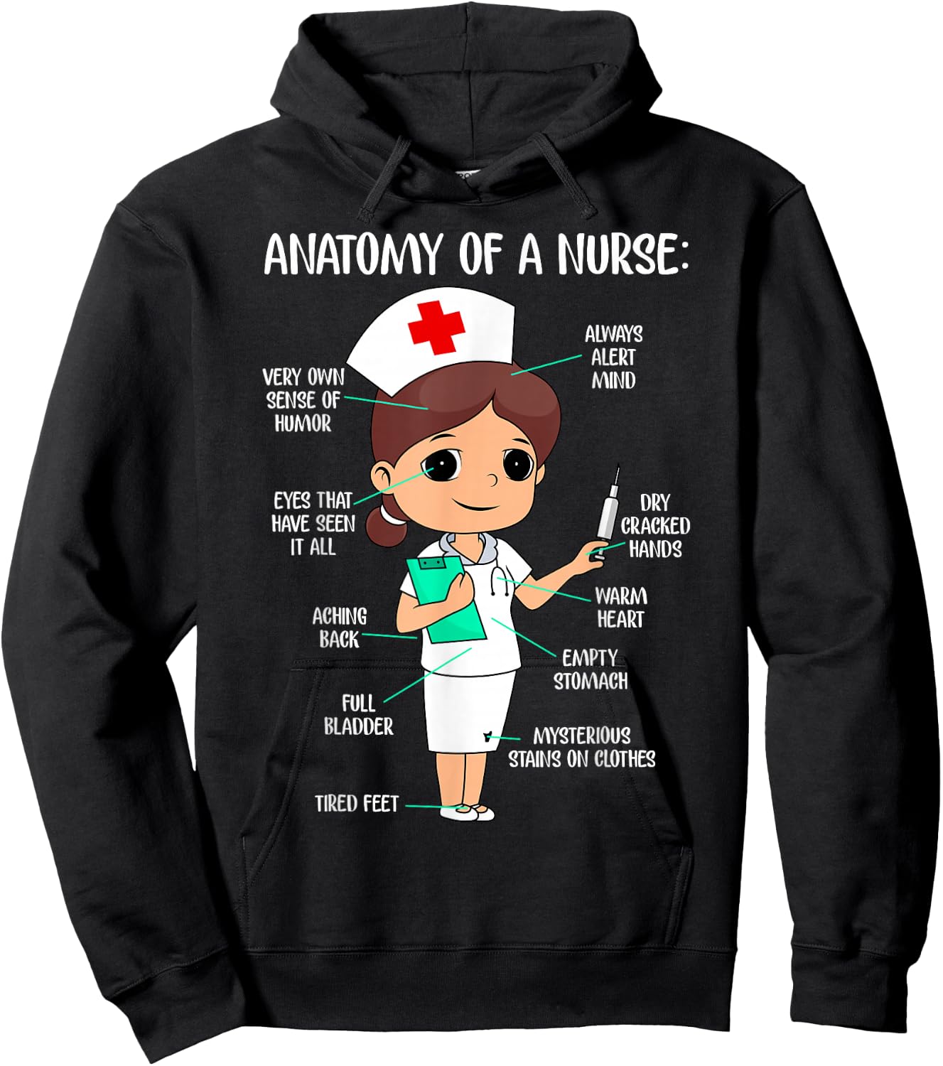 The Anatomy of a Nurse Hoodie - Hoodie | Black