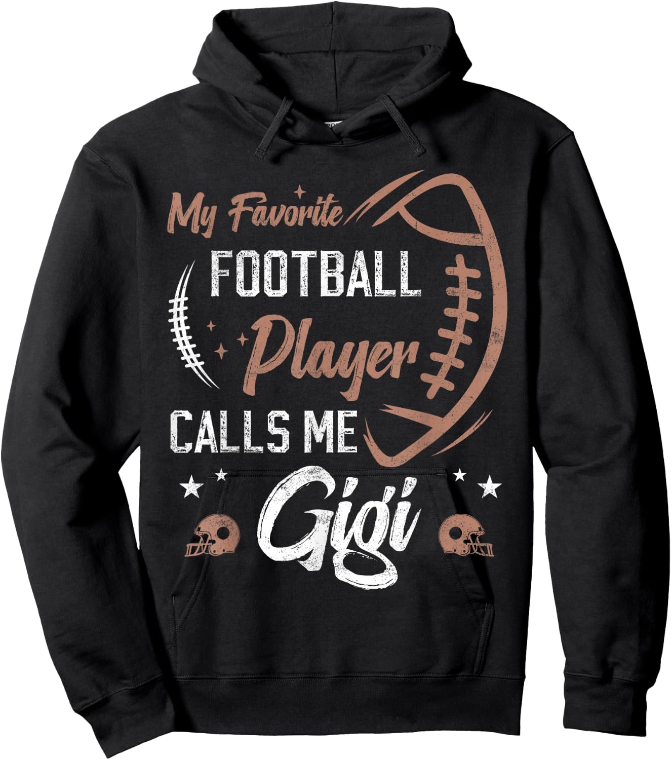 my favorite Football player calls me gigi funny grandma Hoodie - Hoodie | Black