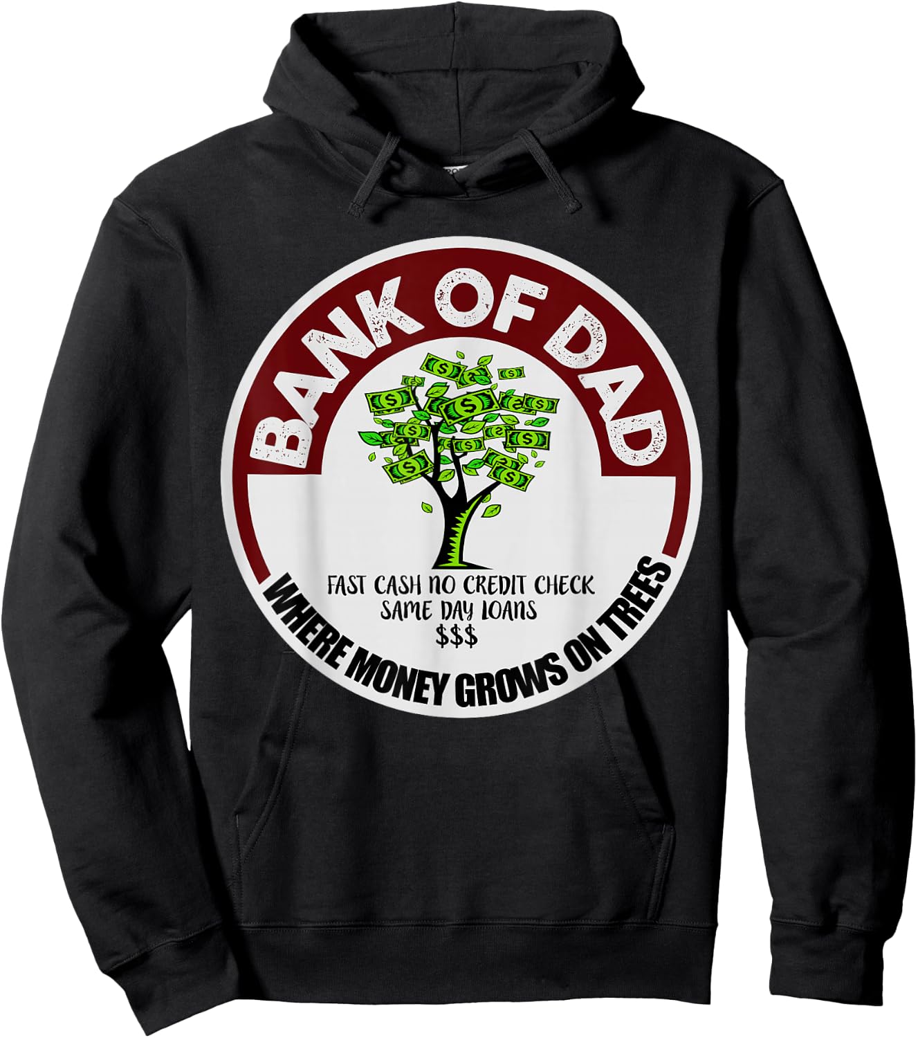 Shirt for Dad Father Bank Shirt Fast Cash No Credit Check Hoodie - Hoodie | Black