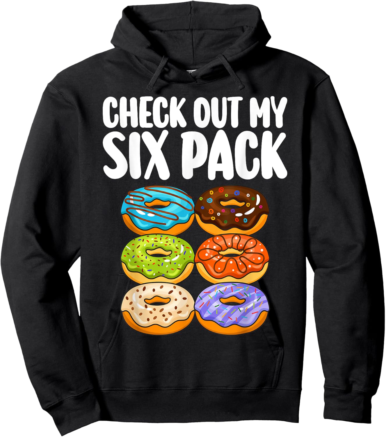 Funny Donut Art Women Doughnut Lover Gym Six Pack Hoodie - Hoodie | Black