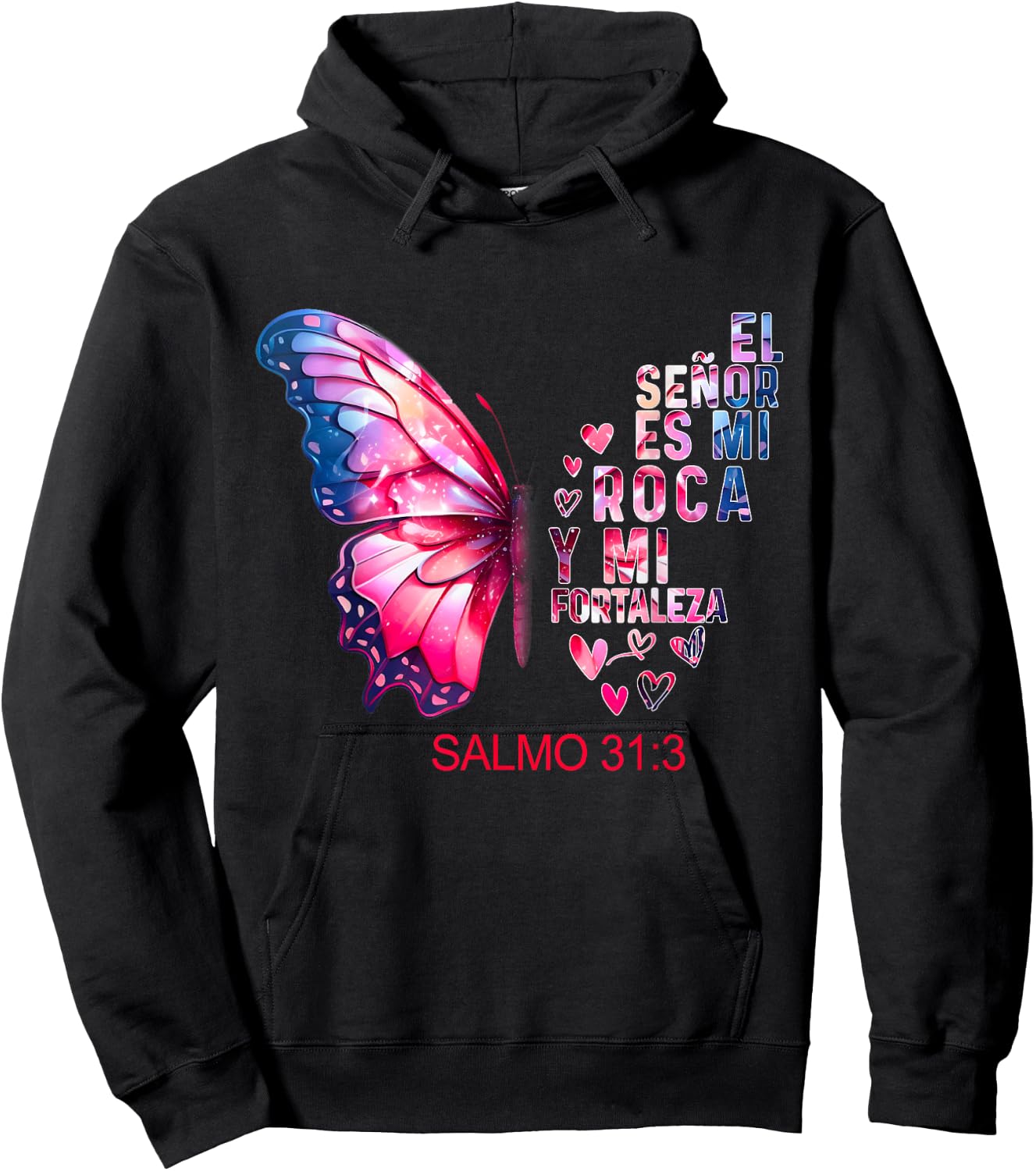 Camiseta Cristiana Para Mujer En Espanol Spanish Salmo 31 Hoodie - Hoodie | Black
