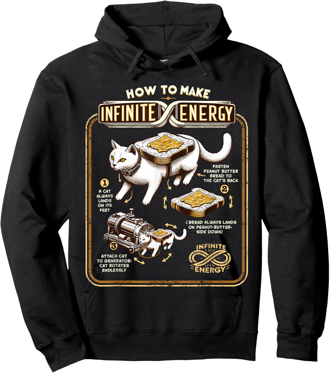 Science Experiment Perpetual Mobile Infinite Energy Cat Hoodie - Hoodie | Black