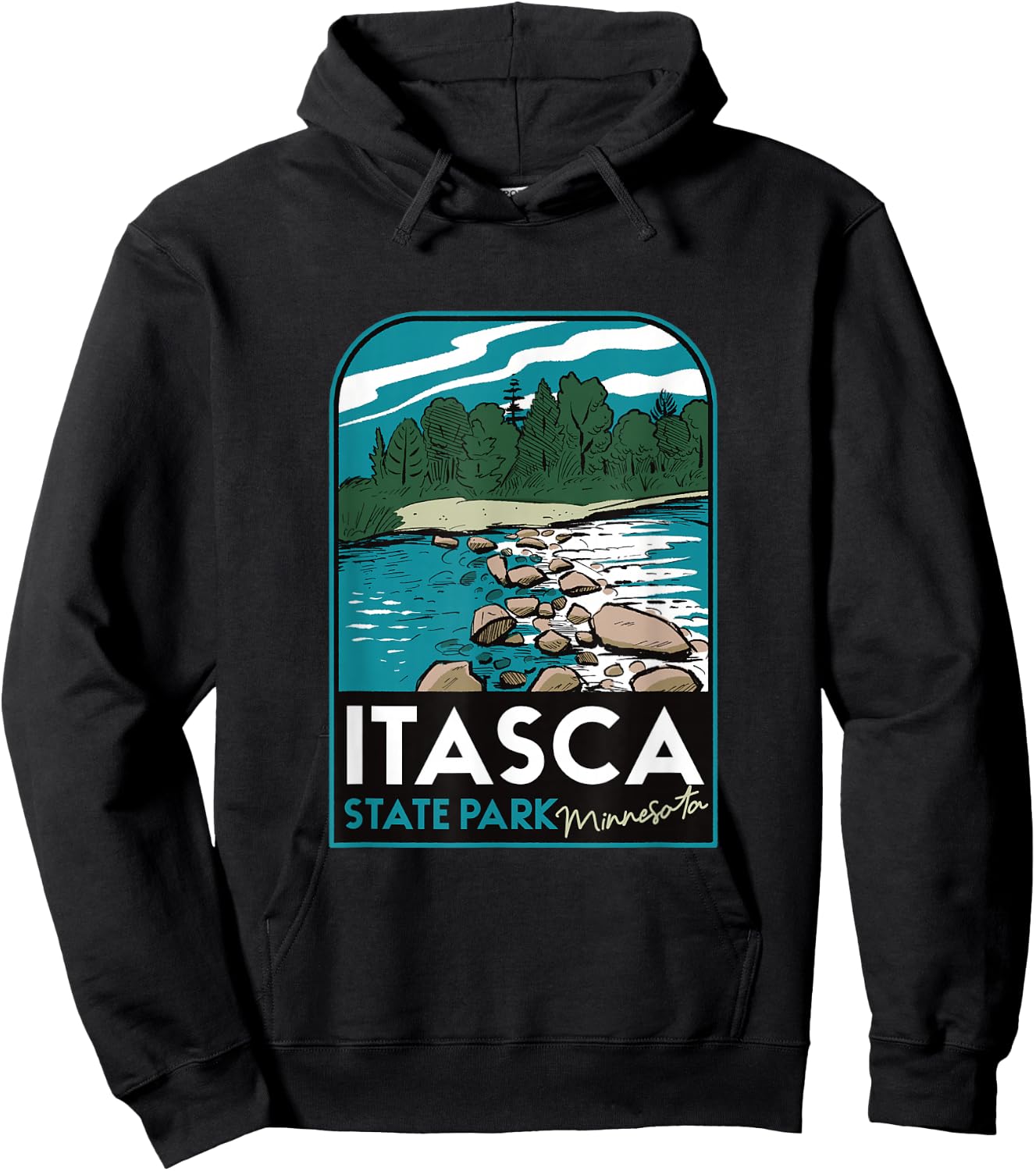 Itasca State Park MN Badge Hoodie - Hoodie | Black