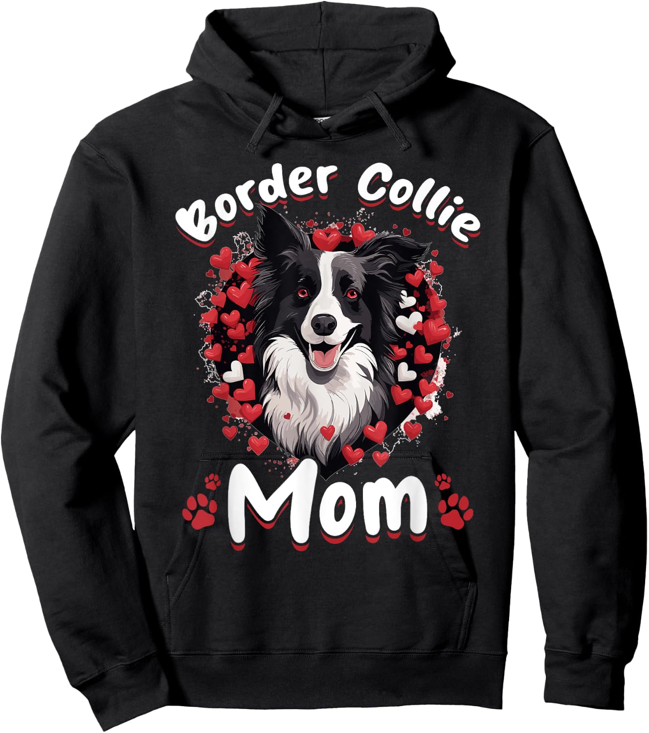 Border Collie Dog - Border Collie Mom Women Girls Kids Hoodie - Hoodie | Black