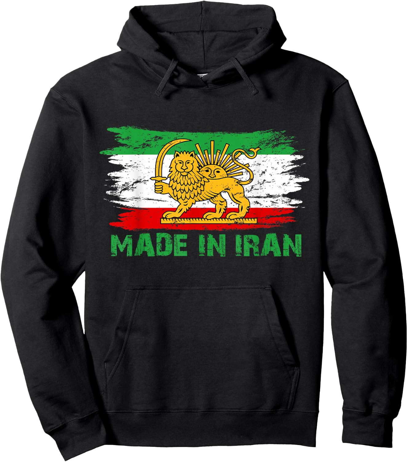 Iran and Iranian Flag Lion Persian Hoodie - Hoodie | Black