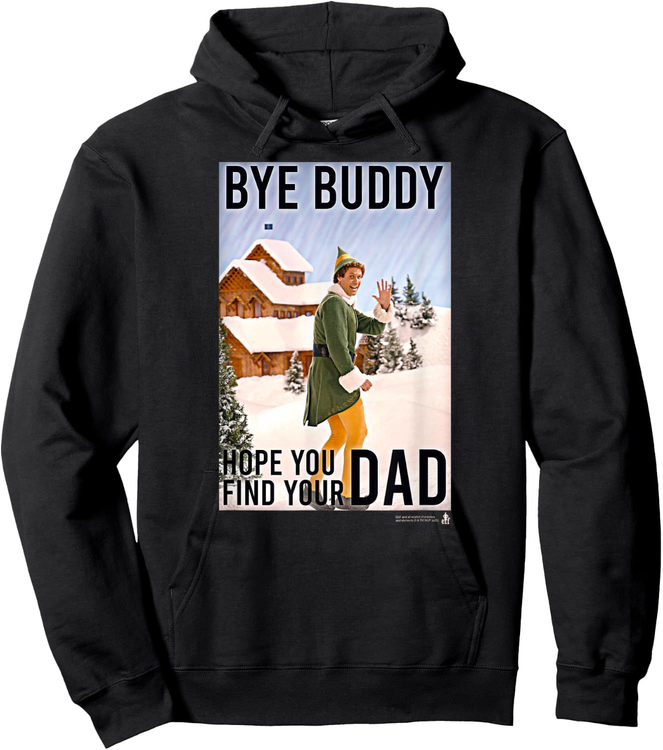 Elf Bye Buddy Heading Home for the Holidays Funny Christmas Hoodie - Hoodie | Black