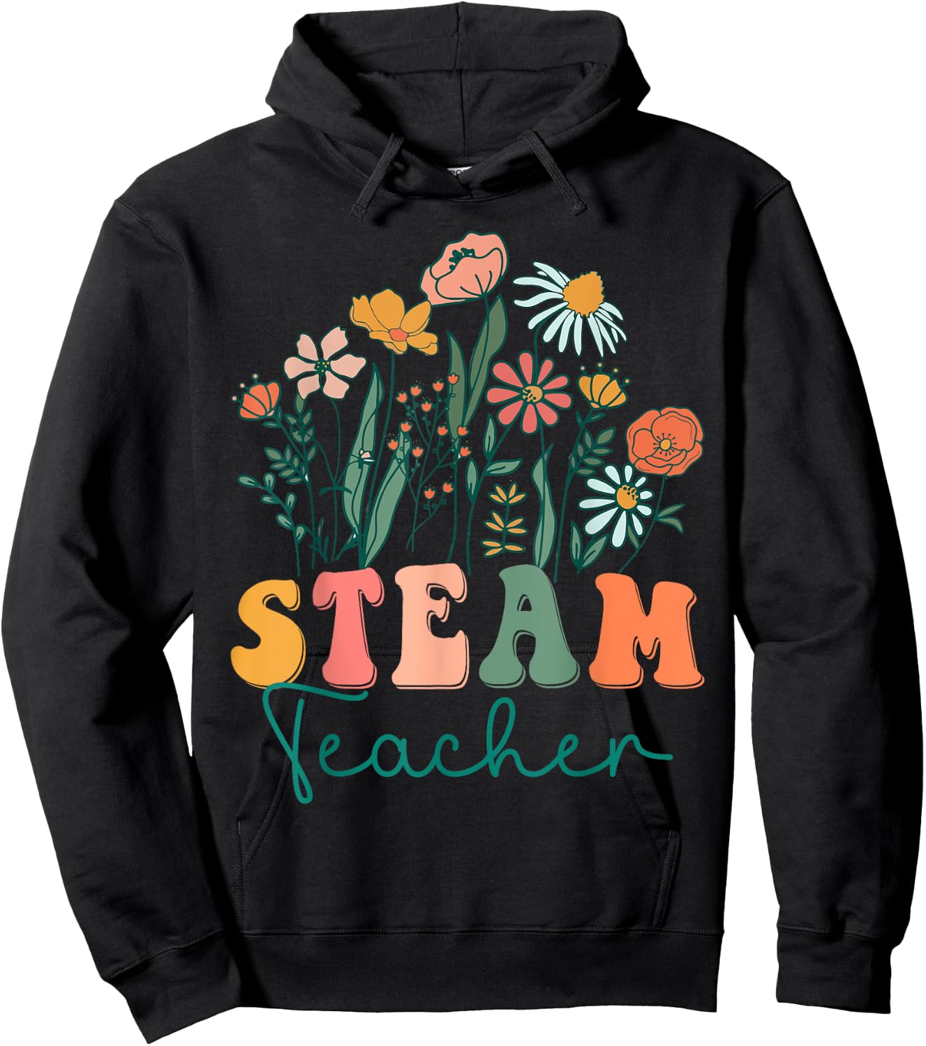 Groovy Wildflower Steam Teacher Women Hoodie - Hoodie | Black