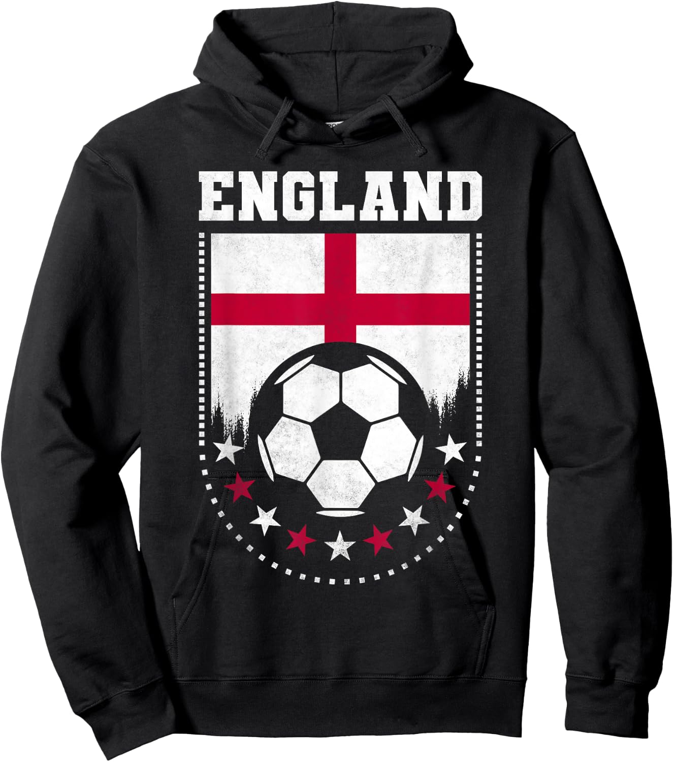England Flag Soccer Fan Hoodie - Hoodie | Black