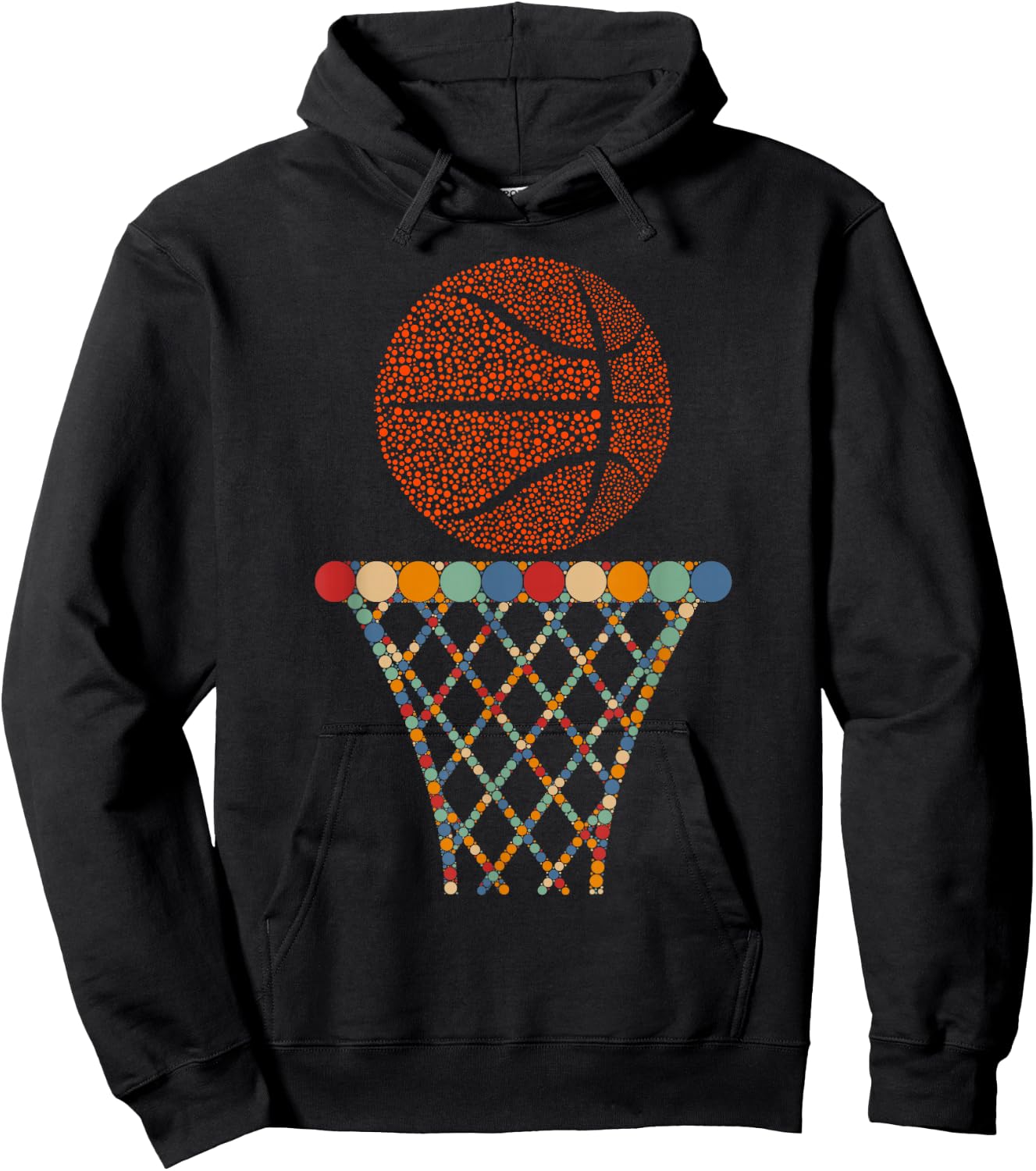Funny Basketball Ball & Polka Dots Happy Dot Day Boys Kids Hoodie - Hoodie | Black
