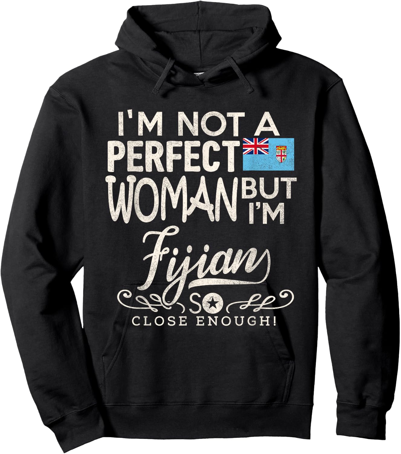 Fiji Flag Woman Shirt Fijian Pride Souvenir Funny Hoodie - Hoodie | Black