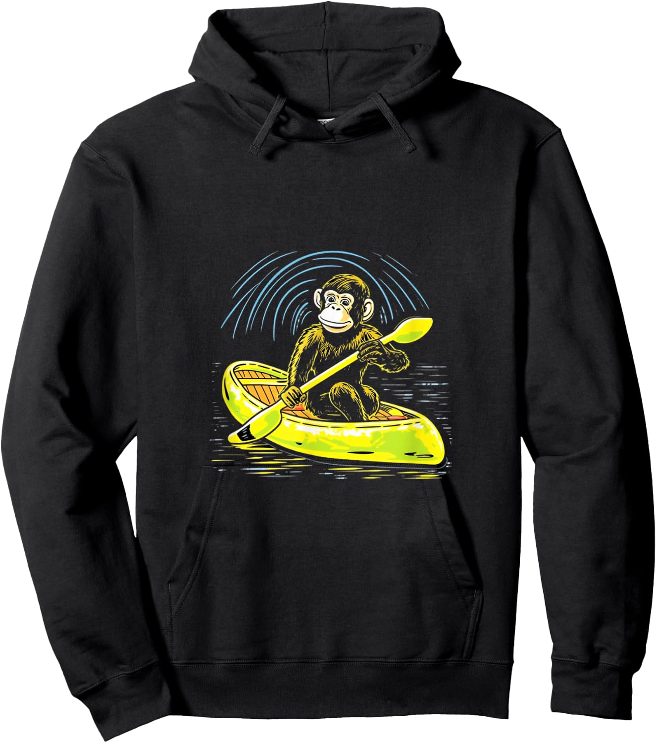Kayak, Monkey, Kayak, Canoe, Kayak, Canoeing Hoodie - Hoodie | Black