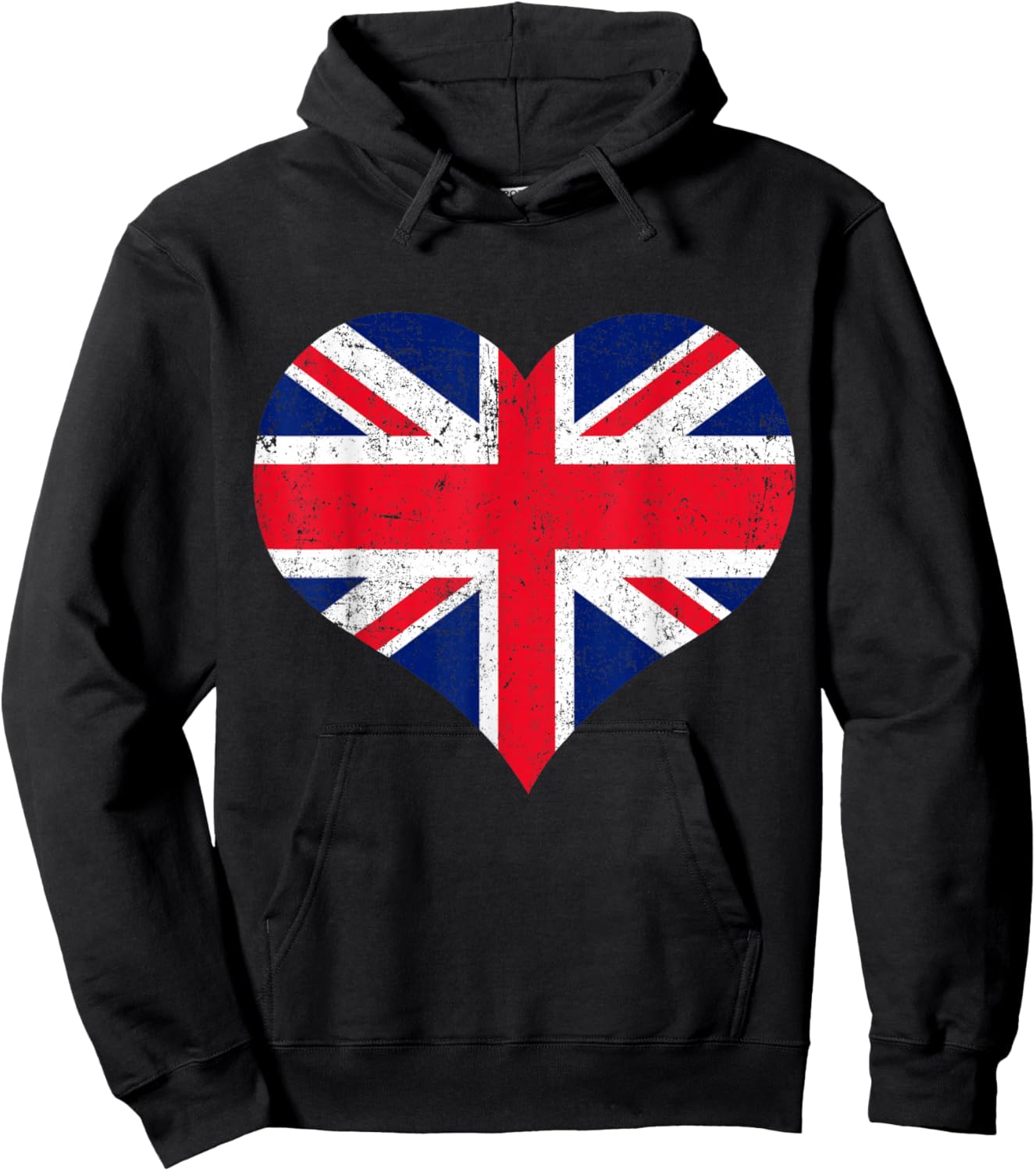 Union Jack - British Flag - Union Flag Heart - Queen Hoodie - Hoodie | Black