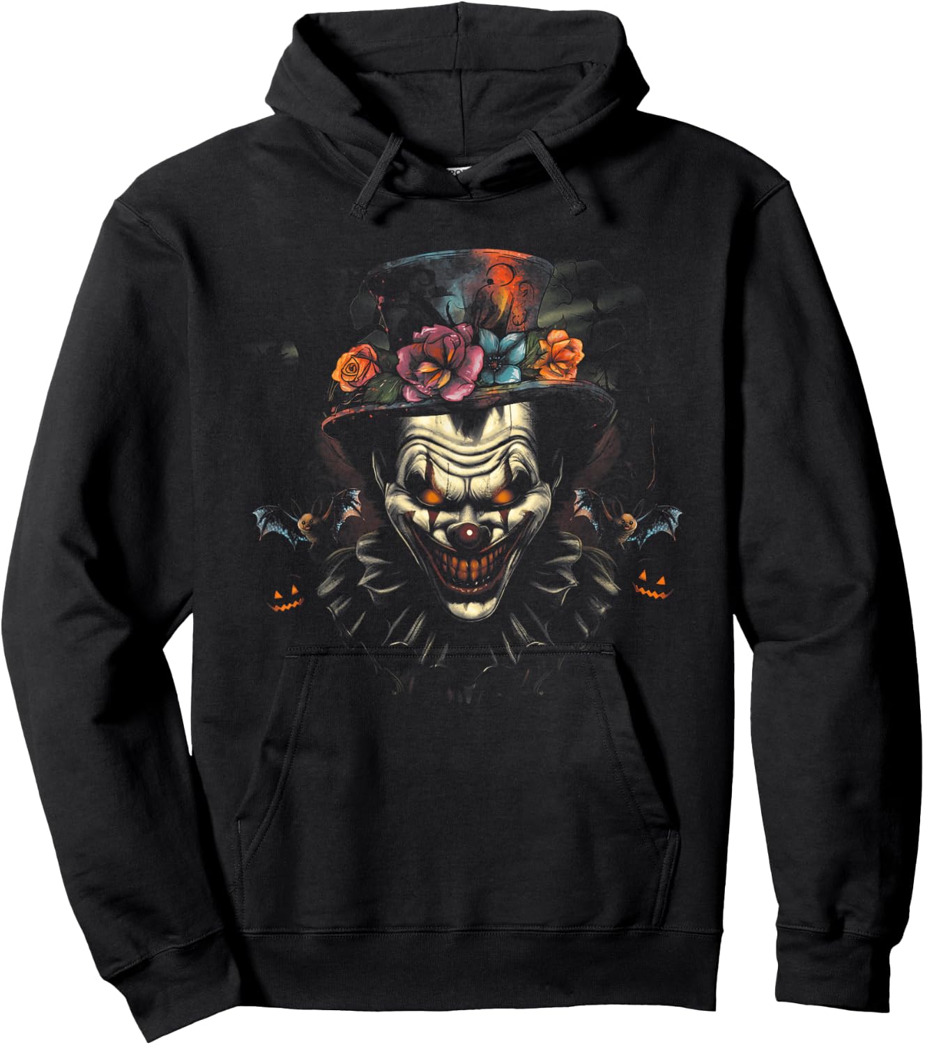 Halloween Scary Evil Clown Mask Horror Face Zombie Costume Hoodie - Hoodie | Black