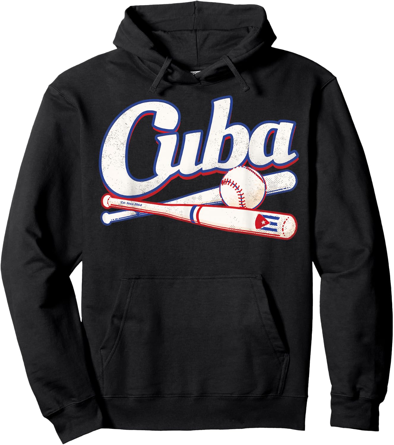 Cuba Baseball Shirt Fan Cuban Flag Sport Team Graphic Hoodie - Hoodie | Black