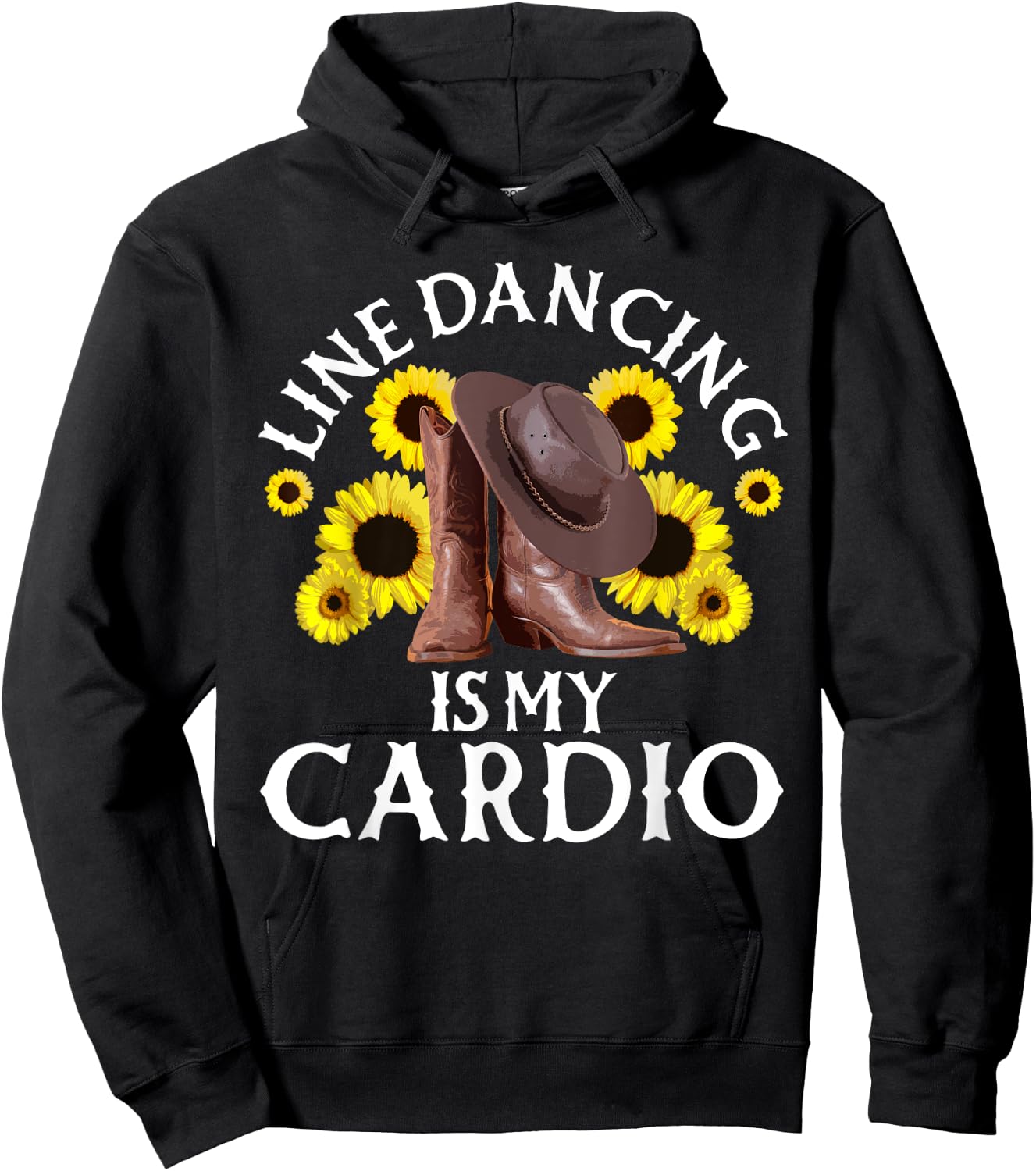 Line Dancing Art Men Country Dancing Rodeo Dancer Hoodie - Hoodie | Black