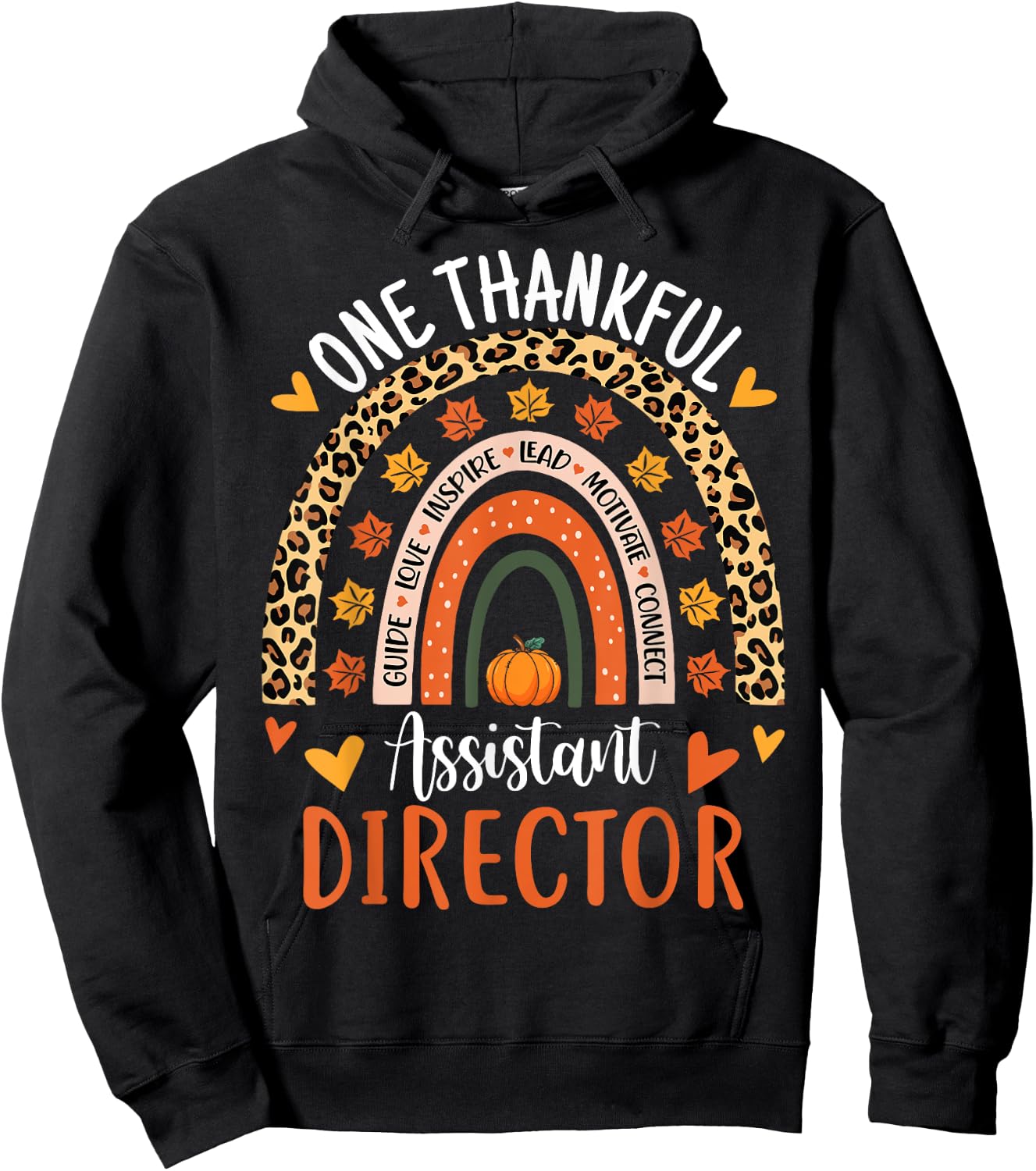 Thankful Assistant Director Thanksgiving School Secretary Hoodie - Hoodie | Black
